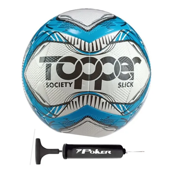 Bola Society Topper Slick Fusionada Oficial + Bomba De Ar