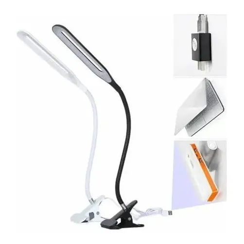 Lampara Led Usb Escritorio Pinzas Flexible