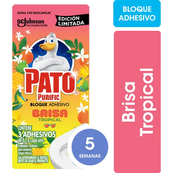 Bloques Adhesivo X3 Purific Aroma A Brisa Tropical 24.6g De Pato