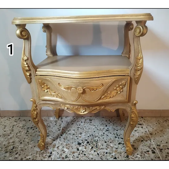 Mesa Luis Xv De Madera Con Gabeta Recién Pintada Como Nueva