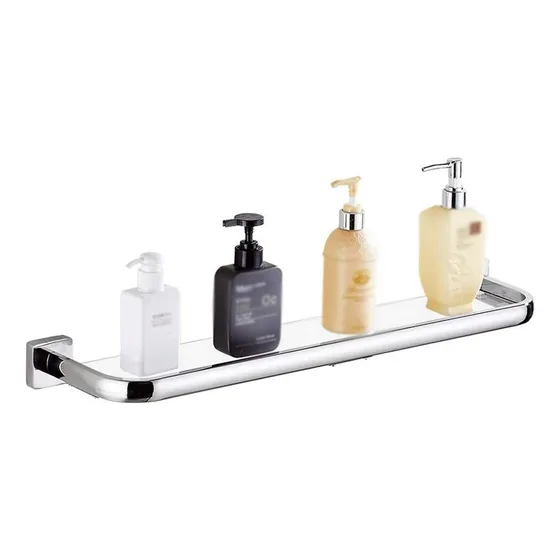 Nesho Estante Baño Cristal Acero Inoxidable Acabado Oxido
