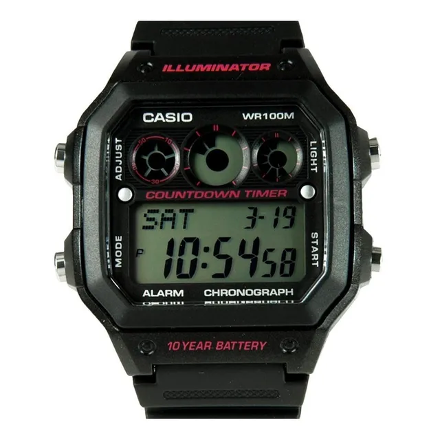 Reloj Casio Ae-1300wh-1a2 Crono-alarma 100m Sumergible Local