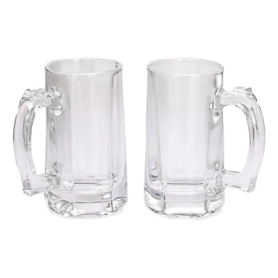 Kit 2 Canecas De Vidro Alça Reforçada Chopp 380ml Outback