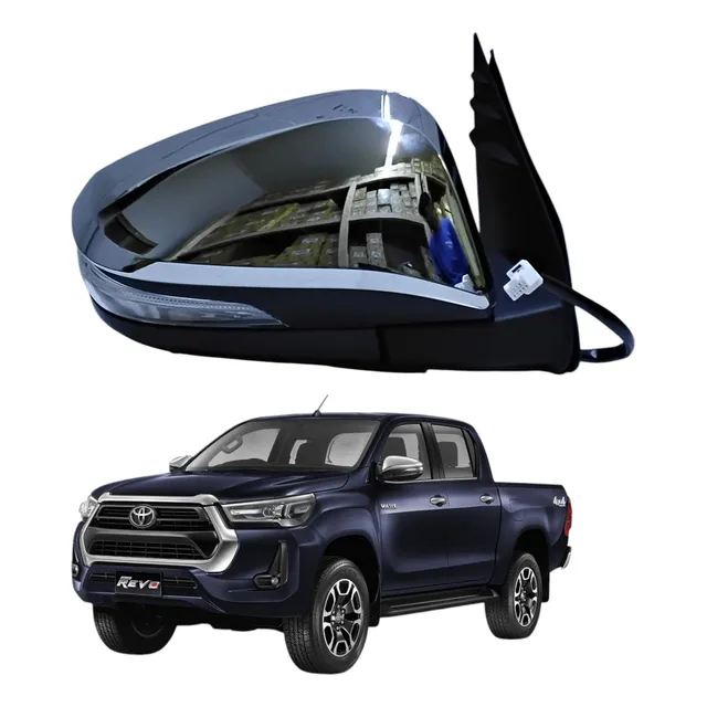 Espejo Electr Toyota Hilux 2016-2022 Derecho Cromado Con Luz