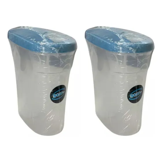 Set X 2 Tarro Vertedor Doble Yerba Azucar Plastico