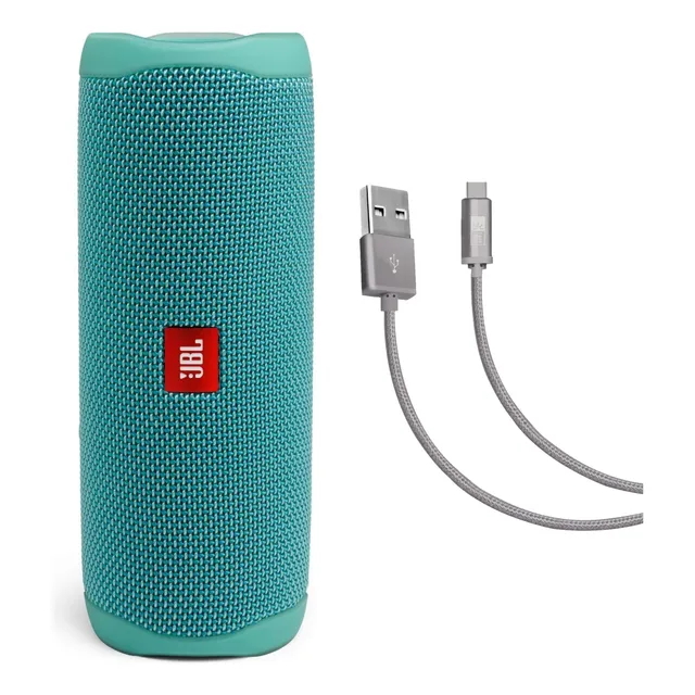 Altavoz Jbl Flip 5 Teal + Case Logic Trenzado Usb Tipo C