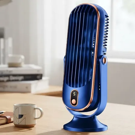 Ventilador De Escritorio Recargable Usb 26 Cm Azul