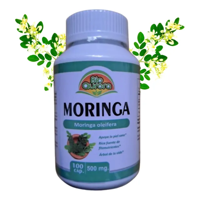 Moringa 100% Natural En Cápsulas - 2 Frascos 200 Uds. 