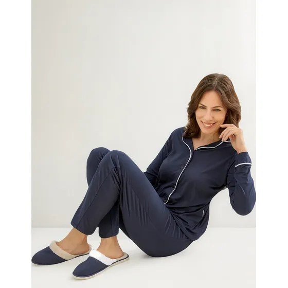 Pijama Mujer Invierno Camisero Modal Gamuzado Susurro 3636