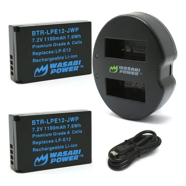 Wasabi Power Lp-e12 - Bateria 2 Unidades Y Cargador Usb D