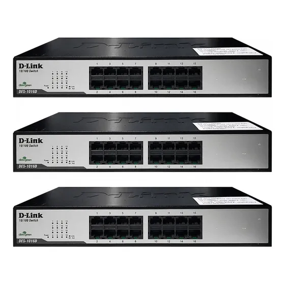 Kit 3x Switch D-link 16x Portas Rj45 10/100mbps Des-1016d