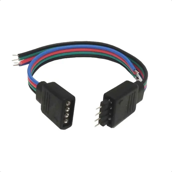 Cable Adaptador Conector Macho Hembra De 4 Pines Para Controlador Led Rgb Multicolor 24awg Demasled