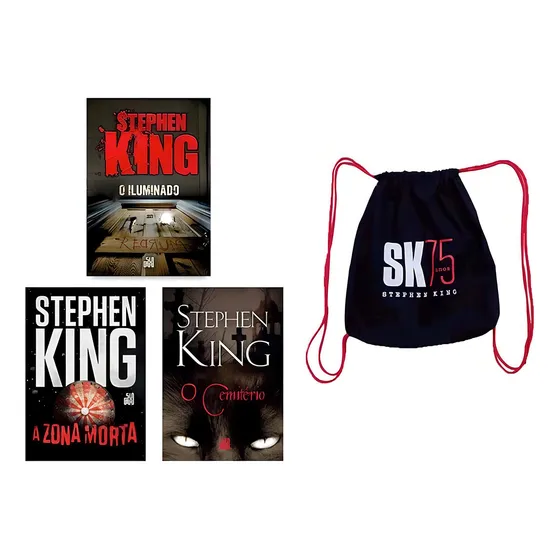 Livro Kit Terror Clássico de Stephen King O Iluminado, O Cemitério e a Zona Morta Capa mole