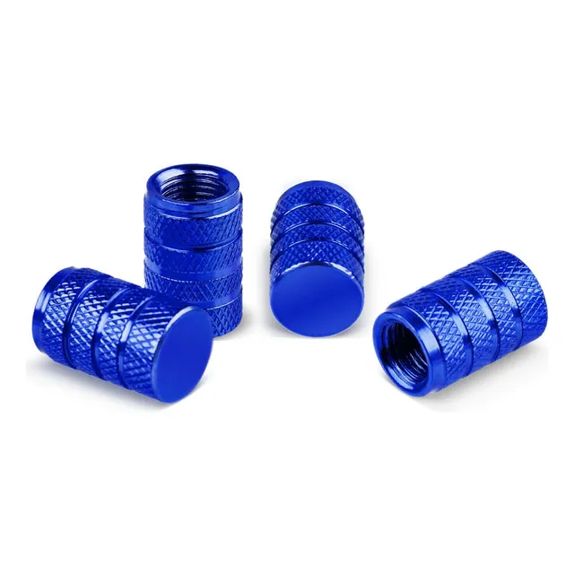 Set 4 Tapitas Cubre Valvulas Rueda Deportiva - Grip Azul