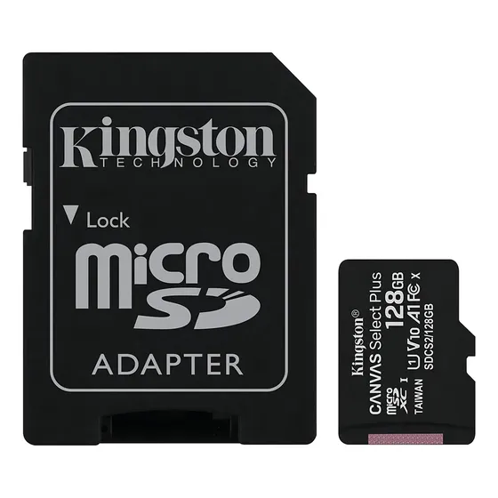 Tarjeta de memoria Kingston SDCS2SP Canvas Select Plus con adaptador SD 128GB | Cuotas sin interés