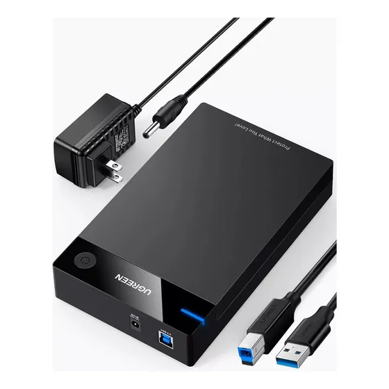 Carcasa UGREEN de Disco Duro para 3.5" y 2.5" Con Cable USB 3.0 Para HDD 3.5" SSD 2.5" SATA I/II/III UASP Hasta 16 TB