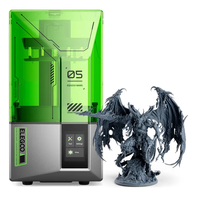 Impresora 3D Elegoo Mars 5 color verde 220V con tecnología de impresión SLA