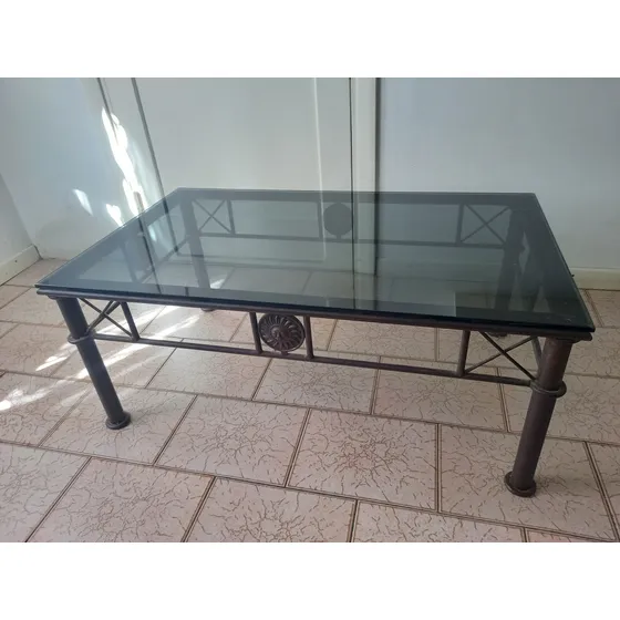 Mesa Ratona Vintage De Hierro Forjado Con Vidrio | Banfield