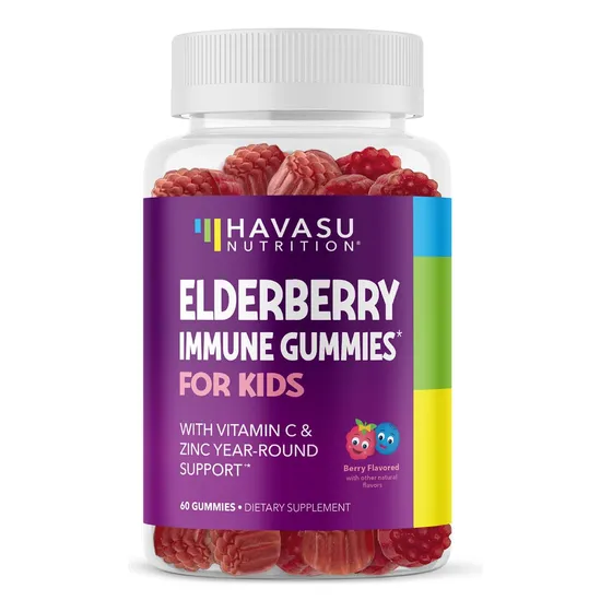 Gomitas De Saúco Havasu Nutrition Kids, 60 Unidades, Con Zin
