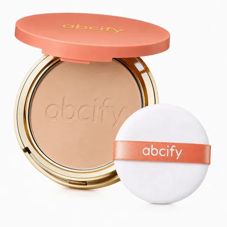 Abcify Pó Compacto Matte Controle de Oleosidade Cobertura Média Longa Duração 03 Bege Quente