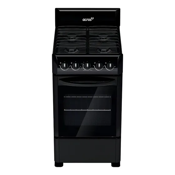 Estufa de Piso Acros NAW1001B de Gas 4 Quemadores Negro 50 cm