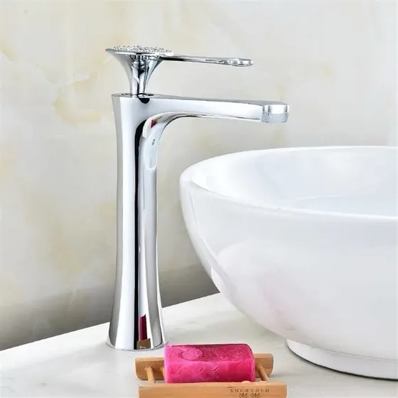 Grifo Monomando Para Lavabo Laton Diseño Relieve Baño Grua