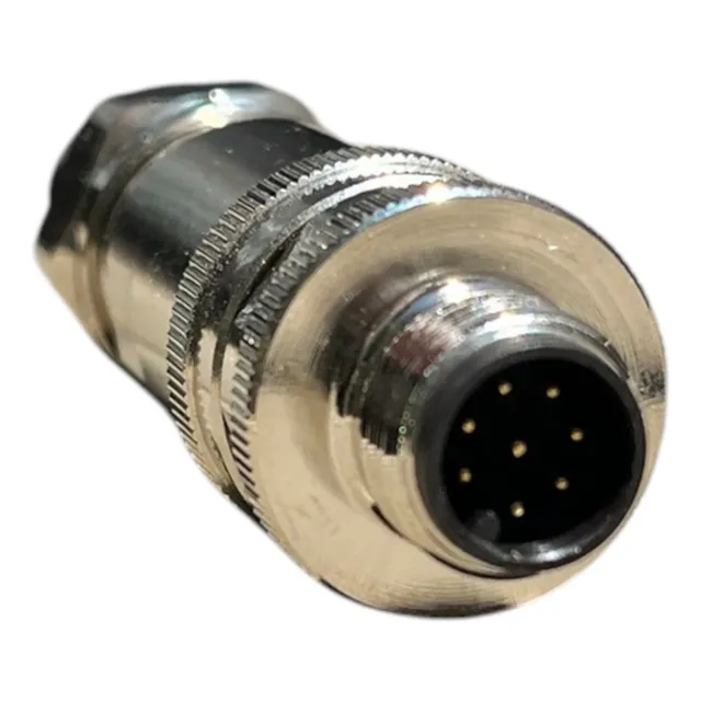 Conector Metalico Apantallado M12 8 Pines Hembra Macho 8 Pines Macho