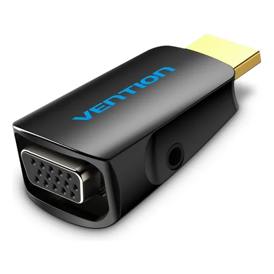 Adaptador Convertidor Hdmi A Vga Con Audio De 3 5 Mm Negro