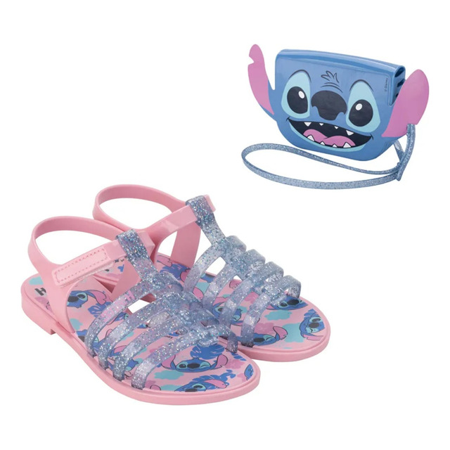 Sandália Grendene Kids Menina Stitch Disney Com Bolsa Sandália Grendene Kids Menina Stitch Disney Com Bolsa