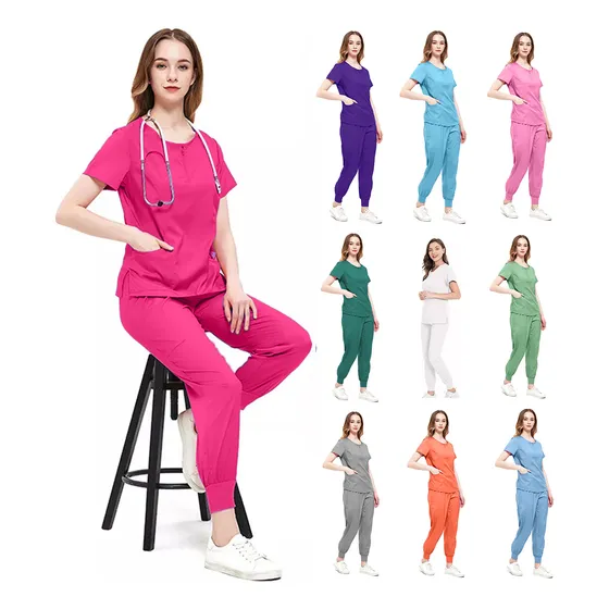 Pijama Quirurgica Conjunto Medico Anti Fluidos Jogger, Scrub Fucsia S