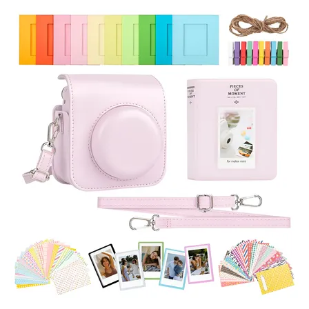 Kit 7 Bolsa Capa Para Câmera Instax Mini 12 Com Álbum Fotos