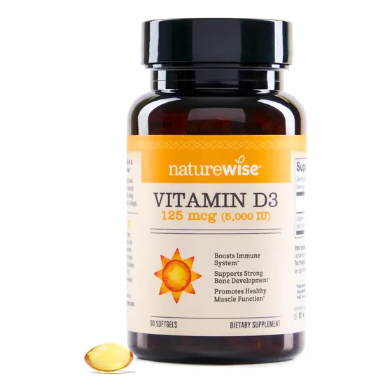 Suministro De Vitamina D3 De Naturewise De 5000 Ui (125 Mcg)