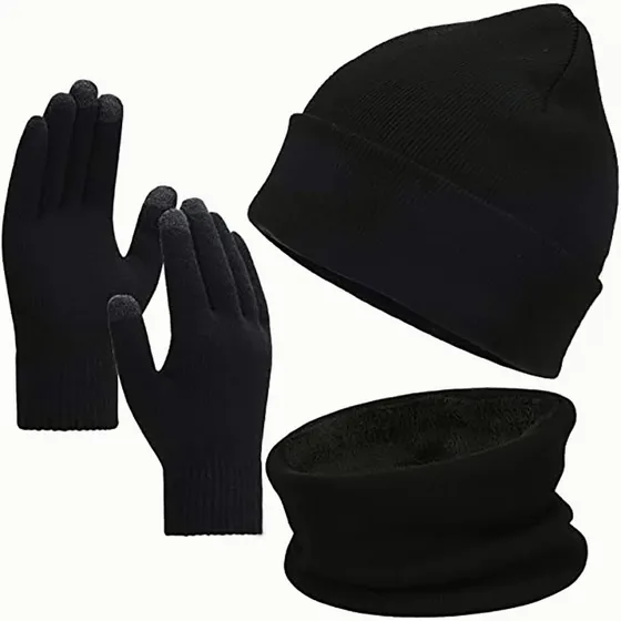 Gorro Bufanda Cuello Guantes Pantalla Táctil Unisex Inviern