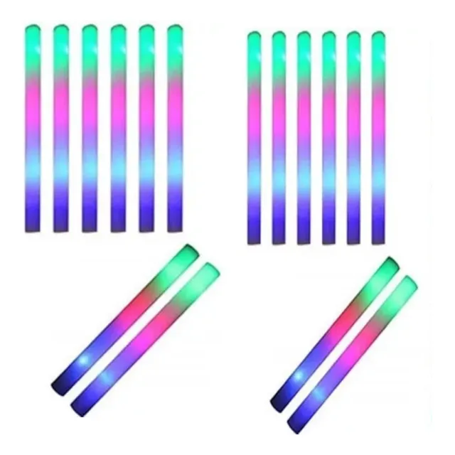 10 Rompecocos Luminosos De Goma Espuma Cotillon Combo Led
