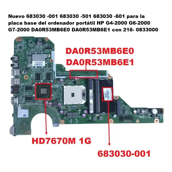 Pavilion G4-2000 G6-2000 G7-2000 Placa Madre Para Notebook