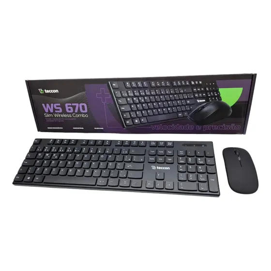Kit Teclado E Mouse Sem Fio - Mouse Recarregável Bluetooth