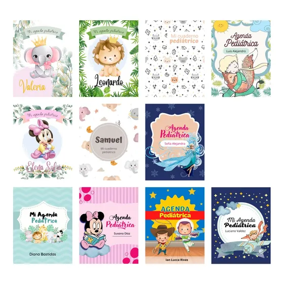 Pack 10 Diseños Imprimibles Agenda Control Pediátrico