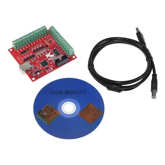 Tarjeta Interface Cnc 4 Ejes Usb Win 10 Roja + Mach3 Gratis