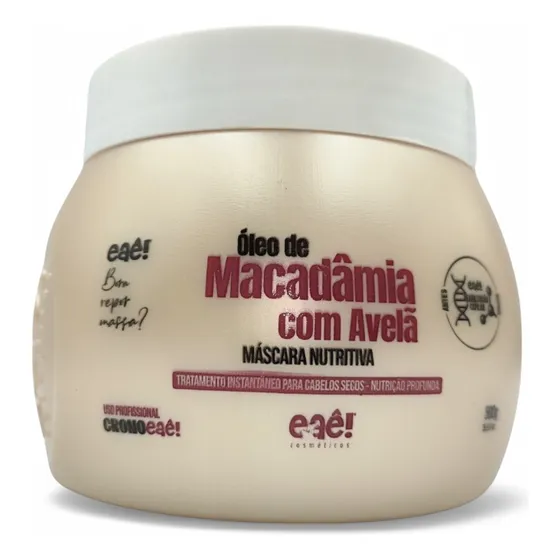 Máscara Óleo De Macadâmia Com Avelã 500g - Eaê! Cosméticos