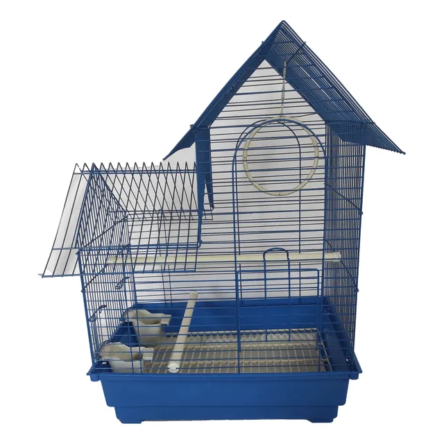 Jaula Casa Para Pajaros Aves Doble Techo 34.5 X 28 X 46 Cm