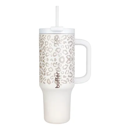Termo Vaso Termico Con Pitillo 1,2 Lt Buffer Acero Inox Ice Leopard