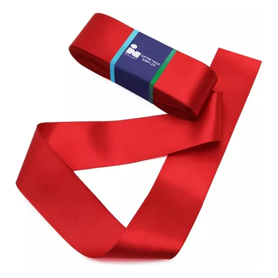 Fita De Cetim Najar N.09 38mm Com 10mts 100% Poliéster Cor 0007- Vermelho