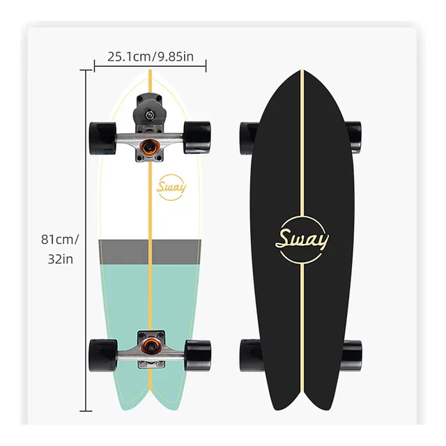 32 Patineta Talla Profesional Surf Calle Bombeo Crucero Para