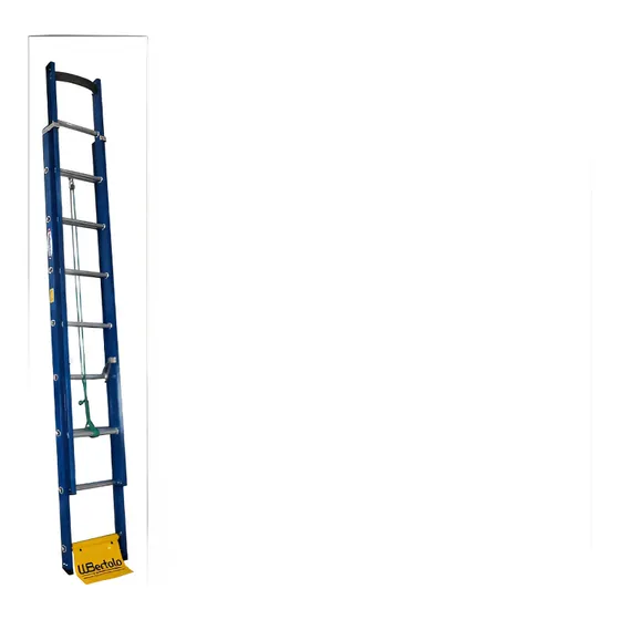 Escada 19 Degraus Tipo D Em Alumínio E Fibra Vazada 3,5x5,9m