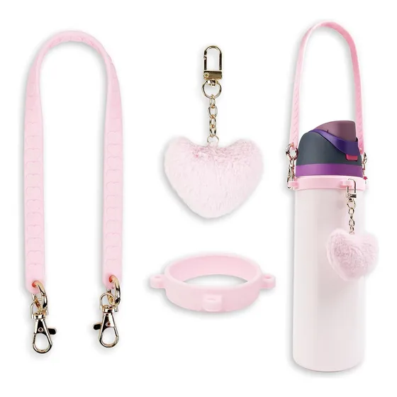 Correa De Asa Con Dijes Corazón Para Tazas Owala 24-40oz
