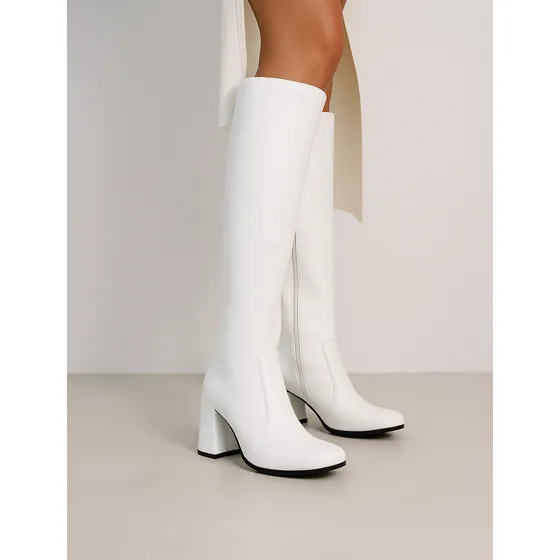 Botas Bucaneras Taco Negras Bota Larga Caña Alta Olivia