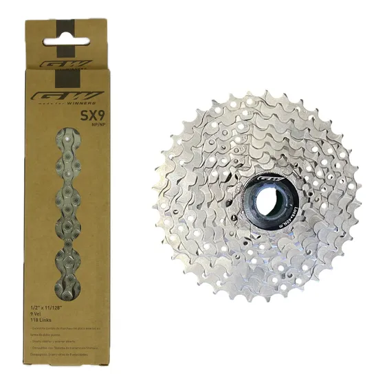 Pacha Cassette 9v Mtb 11-36t Hr9 + Cadenilla 9 Vel Gw