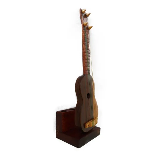 Porta Lápiz De Cuatro Venezolano Madera Adorno Artesanía