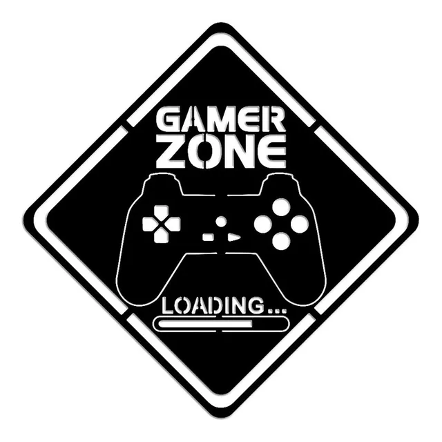 Cuadro Gamer Zone - Madera Calada - Negro Deco - 27x27cm