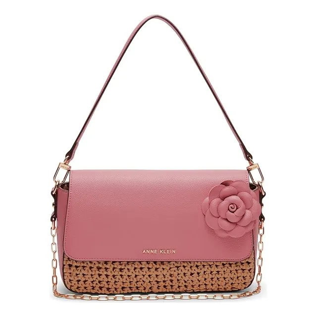 Anne Klein Bolso Solapa Y Apliques Florales, Color Rosa